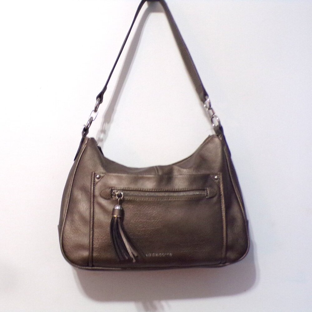 Liz Claiborne Bronze Hobo Handbag Silver Hardware